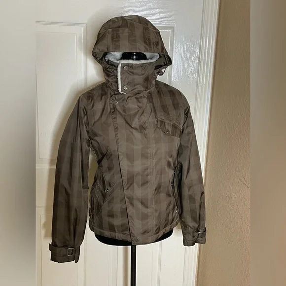 - Burton Duchess Women’s Plaid Brown Jacket Faux Fur XS​​​​​​​​​​​ - Picture 5 of 14